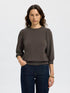 Selected Femme Tenny 3/4 sweat top delicioso / brown